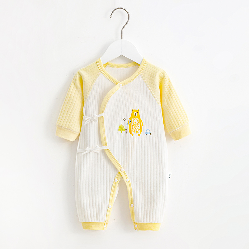 Ropa para niños otoño bebé mono cuatro estaciones sin hueso puro algodón bebé mameluco recién nacido manga larga mameluco