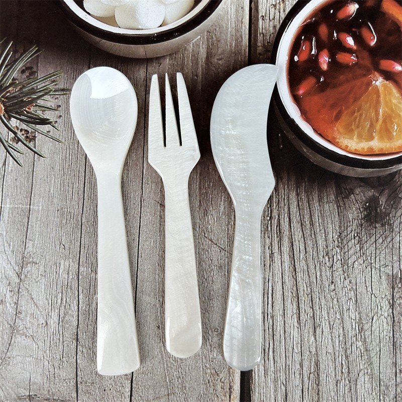 Shell Fork Three-Piece Set Ice Cream Tableware Home Hotel Creative Soup Spoon Fruit Pastry Knife_voghion.com