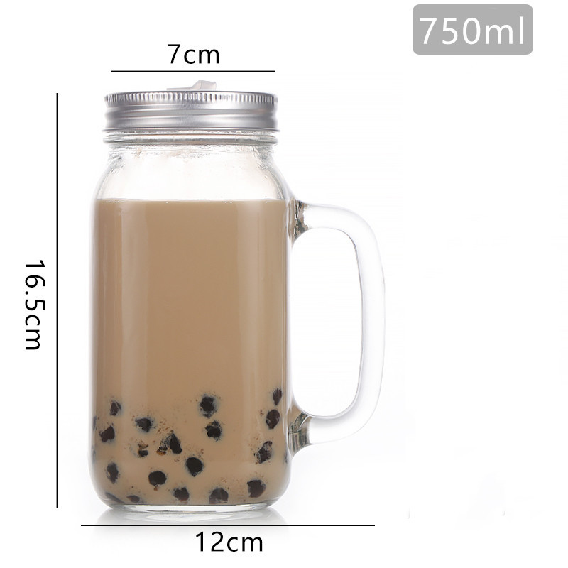 Fábrica al por mayor Polla taza Internet celebridad gradiente color Mason taza paja vidrio taza con mango fútbol taza de agua