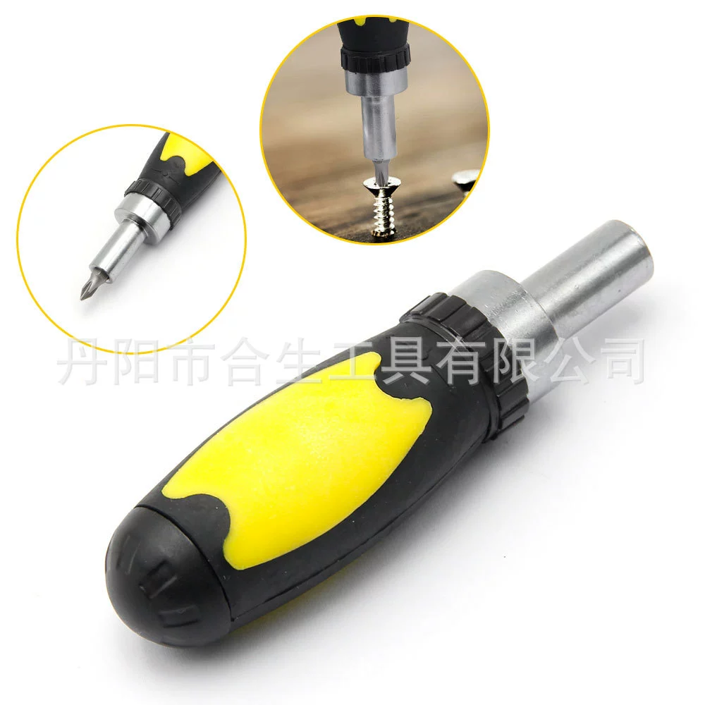 Трансграничная оптовая продажа прямая ручка Отвертка с головкой 1/4 партии положительный и отрицательный ключ с храповым механизмом 6,35 мм шатун с головкой отвертки