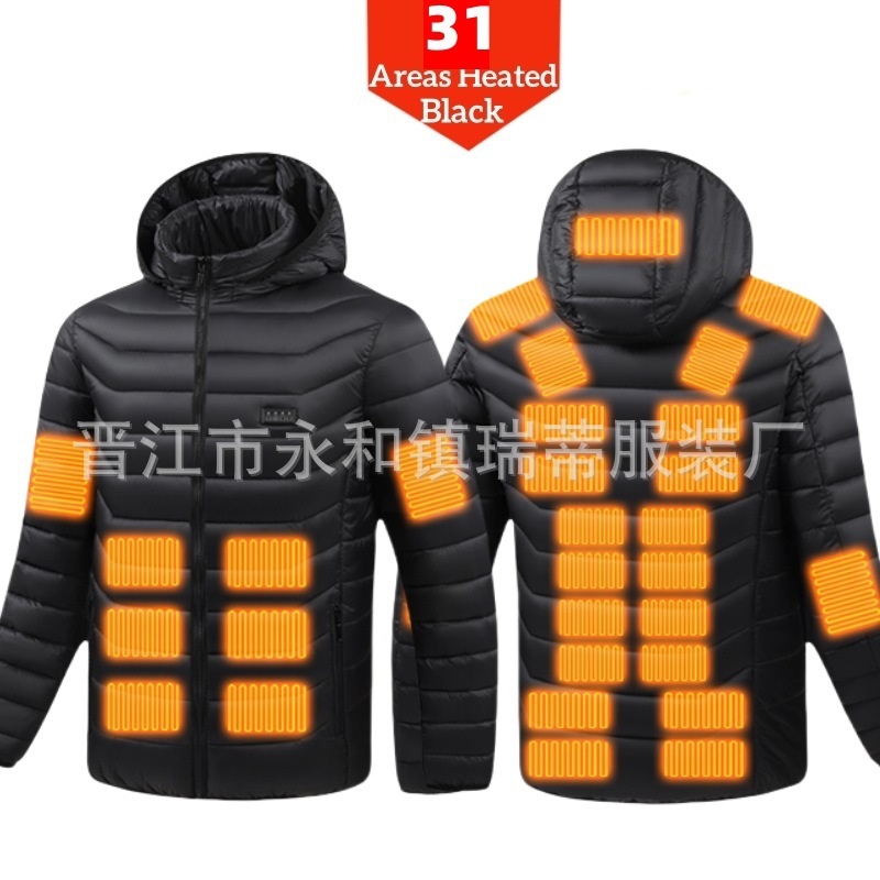 Chaqueta Térmica Acolchada de 4 Controles de Poliéster para Mantenerse Caliente en Invierno