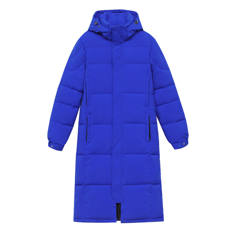 ​Long Hooded Puffer Coat For Couples – Oversized Winter Jacket With High-Density Padding (Black/White)​_ecoleips.com