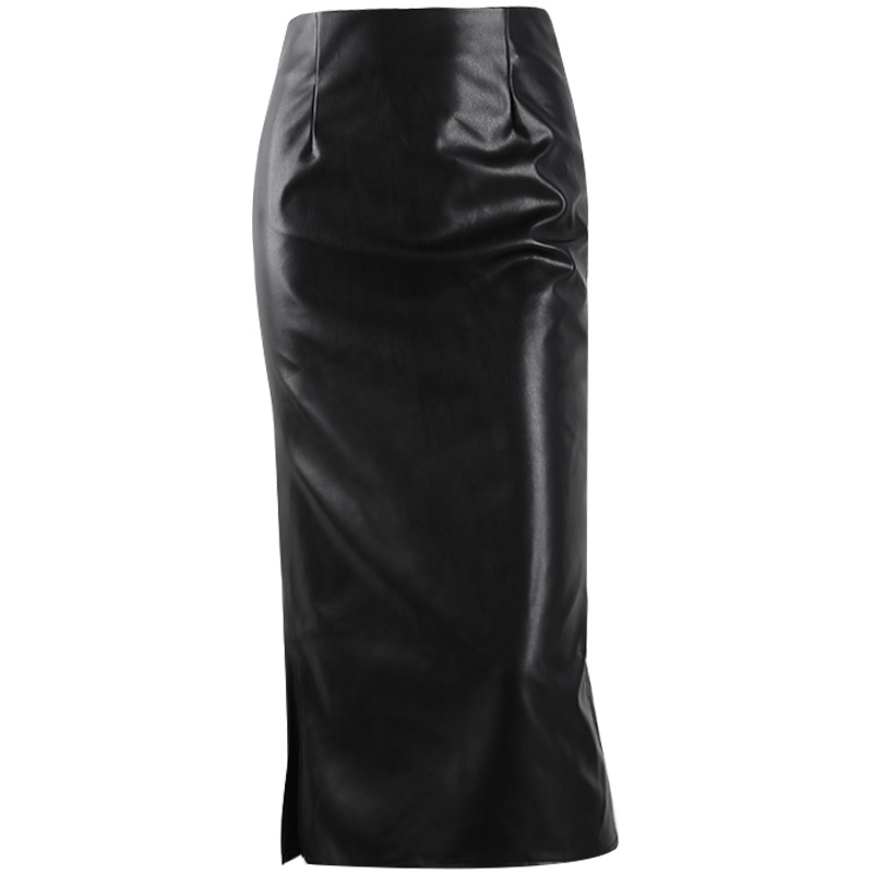 Slim-Fit Slimming Sheath A-line Fashion Stitching Black Skirt - Skirts - Uniqistic.com