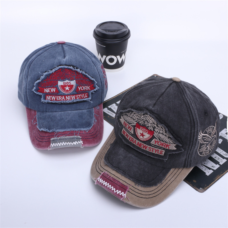 Unisex Vintage Baseball Cap With Feather Embroidery And Letters_voghion.com