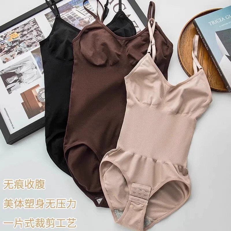 Factory Direct Sales Cross-Border Popular Body Shaping Corset Jumpsuit Seamless Tummy Control Pants Open Crotch Butt Lifting Shaping Camisole Underwear
