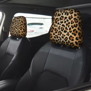 Şirin Leopard Printli Avtomobil Başlıq Örtüyü, Fərdi Dizayn, Universal Avtomobil Yastıq Örtüyü
