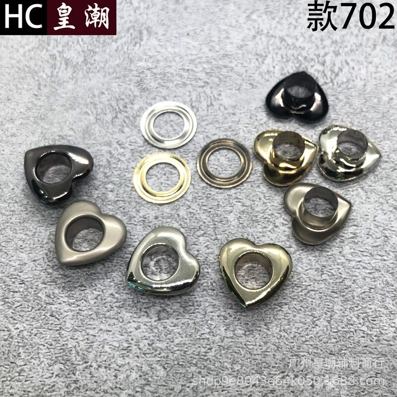 in stock Straight Hair Beautiful Girl Knitted Clothes Canvas Shoes with Eye Buckle All Copper Heart-shaped Air Eye Buckle Rain Casual Pants with Eye Buckle
