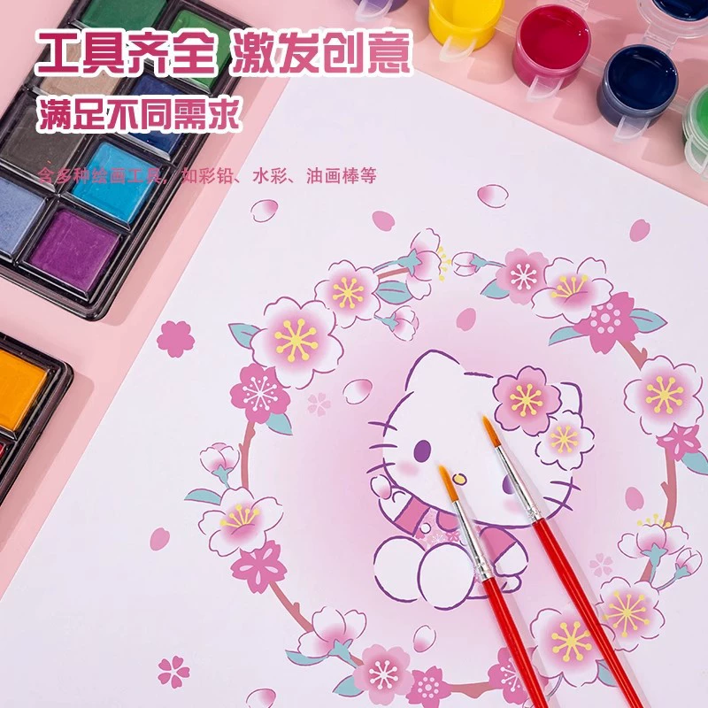 Hello Kitty, hello kitty, роскошный набор, акварель, мелки, 160 штук