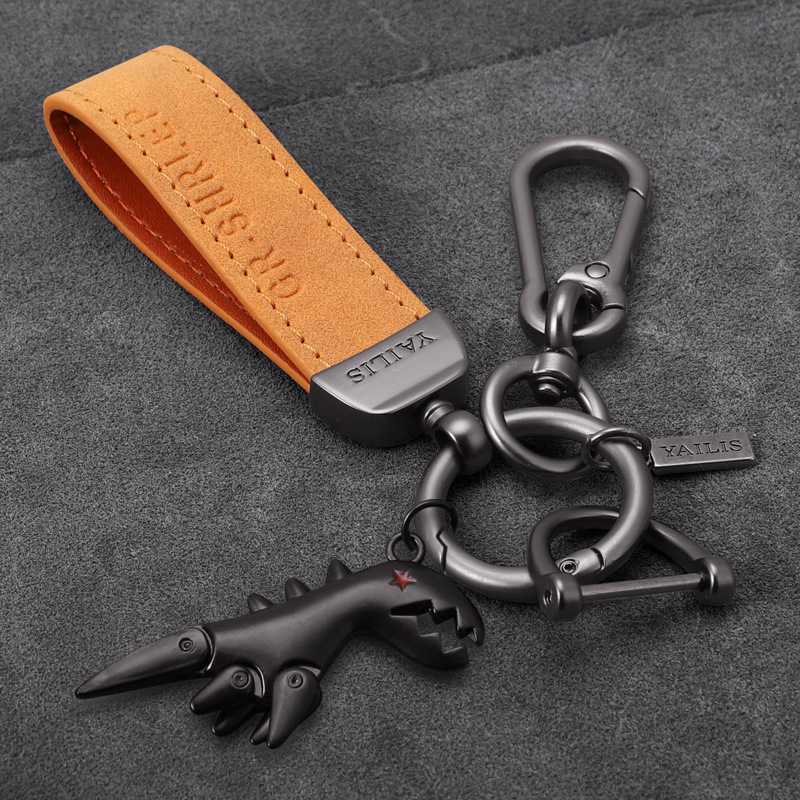 다크 브라운 스웨이드 + 허리 매달려 + 검은 작은 공룡 [D 버클 보내기]]