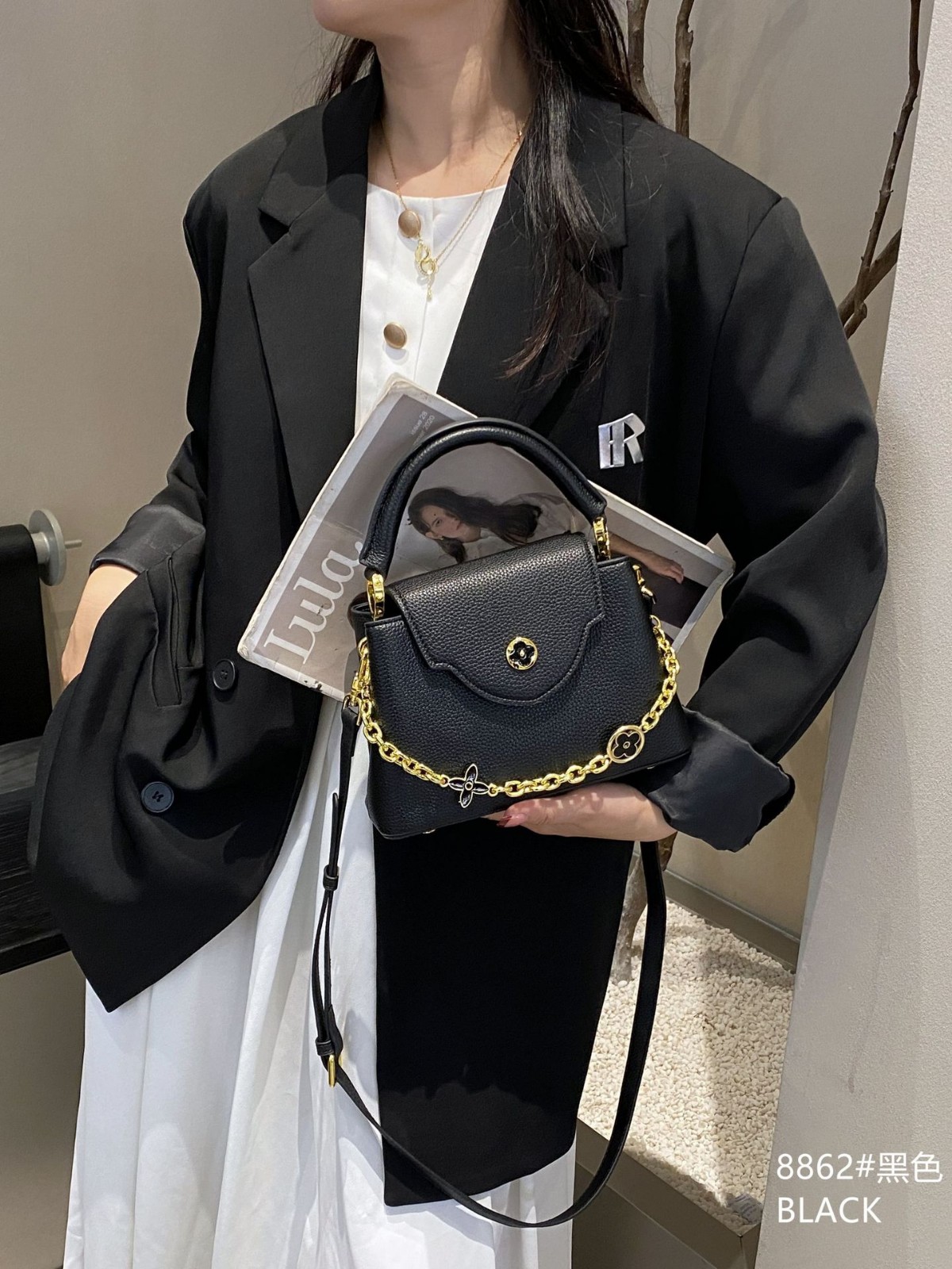 Bolsos de mujer Bolsos de mujer con estampado de mujer 2025 nuevo Himalaya V bolso de mensajero de un solo hombro de lujo ligero