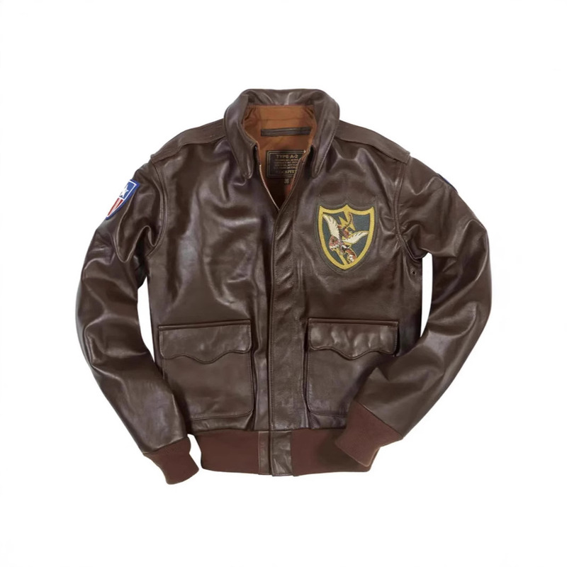 Customized Autumn and Winter Cold-Proof and Warm British Style High-Quality Pilot Captain Windbreaker Genuine Leather Jacket for Men