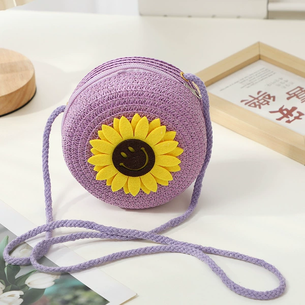Purple Smile Face, Sunflower Circular Back 12C'm