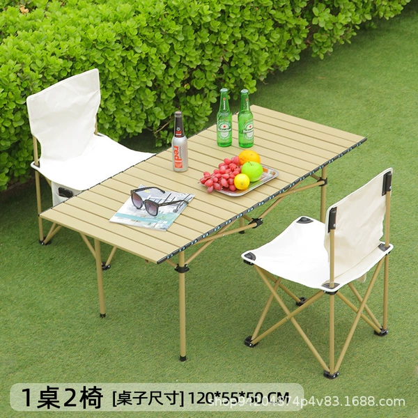 Beige extended table 120*55*50+2 chairs
