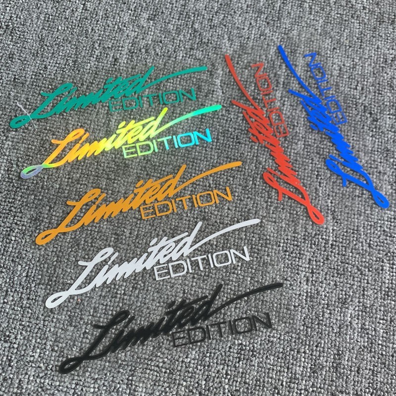 外贸汽车LIMITED EDITION 镭射反光贴电动摩托车英文字母贴装饰贴|undefined