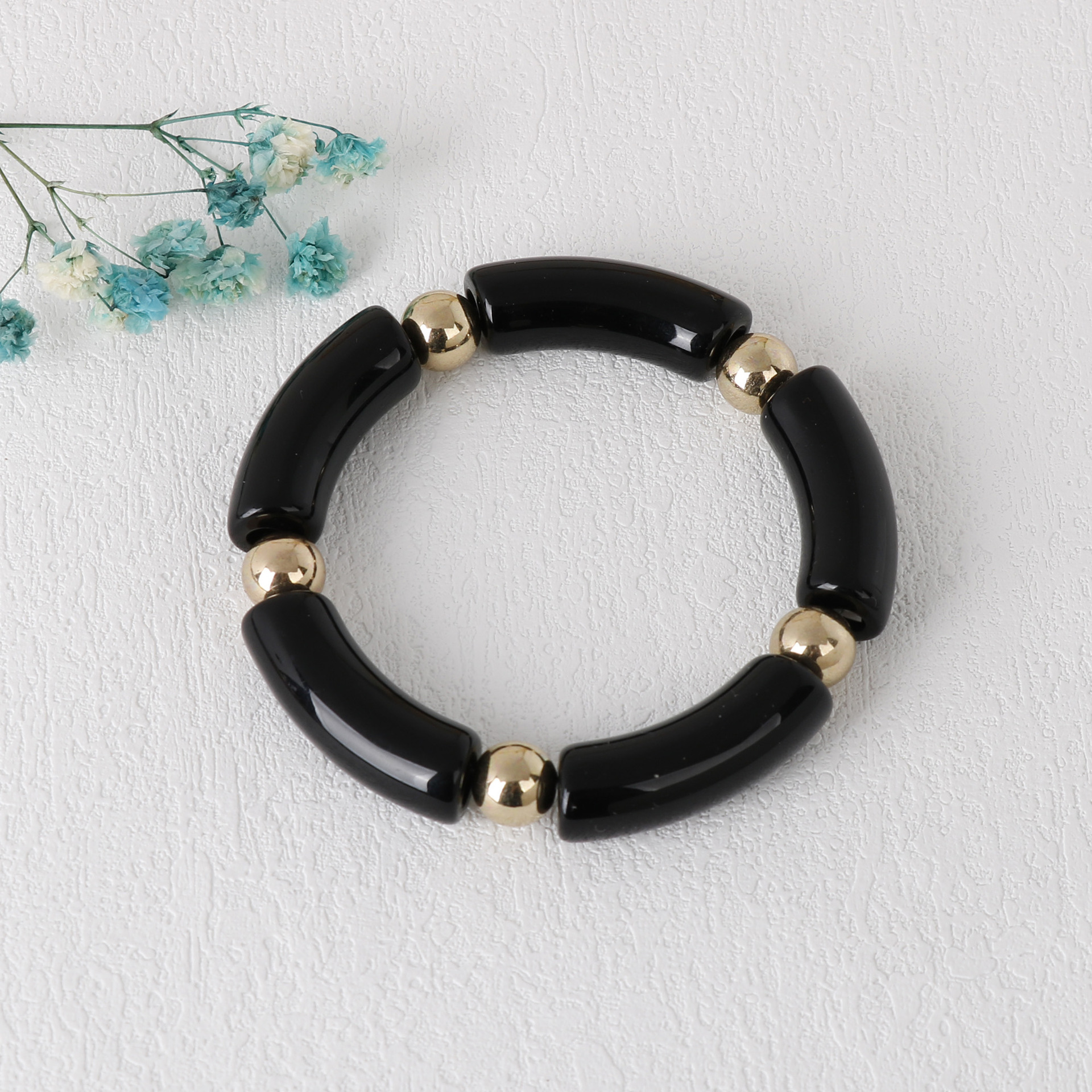 Simple Style Round Arylic Beaded Unisex Bangle 1 Piece