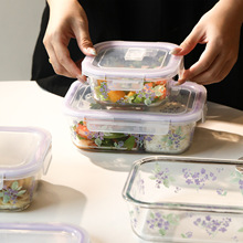 高硼硅玻璃饭盒食品级微波炉加热专用小保鲜盒密封