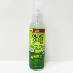 Export Olive Oil Hair Polisher Serum, a hair oil mousse that improves frizz and protects hair.