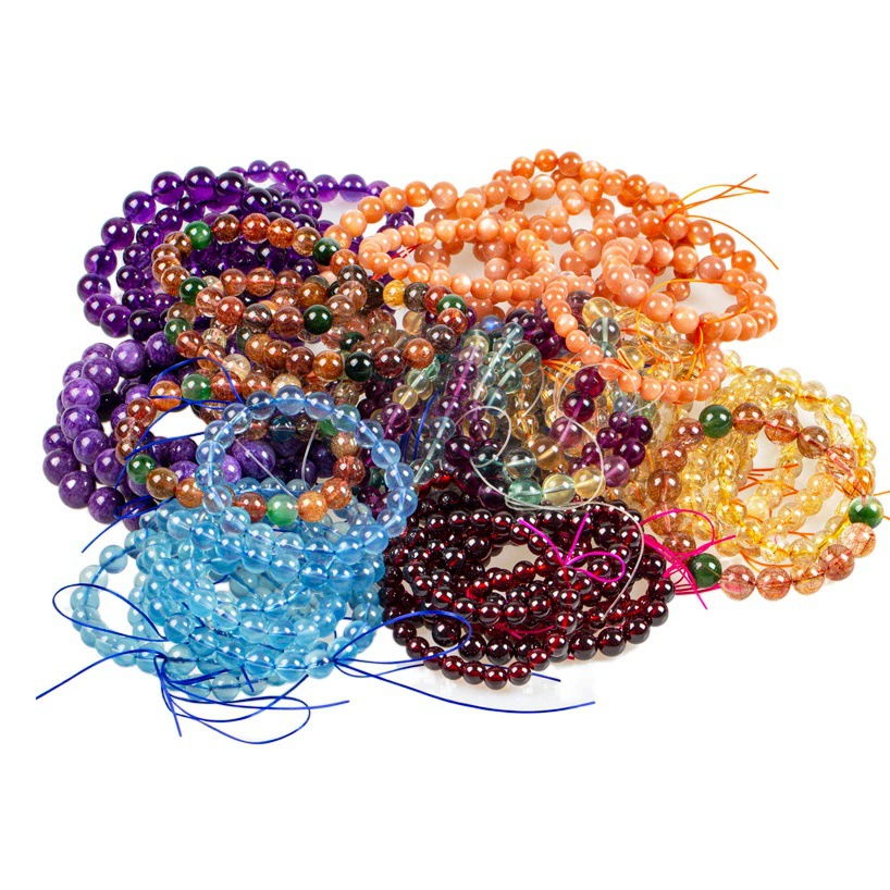 Wangyi прямая трансляция эксклюзивный натуральный клубничный кристалл гранат аметист волосы кристалл турмалин браслет кулон оптовая продажа