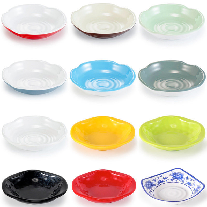Melamine Plates with Custom Logo, Buffet Hot Pot Restaurant Tableware, Side Dish Plates, Korean Barbecue Dipping Sauce Dishes, Seasoning Dishes for Commercial Use