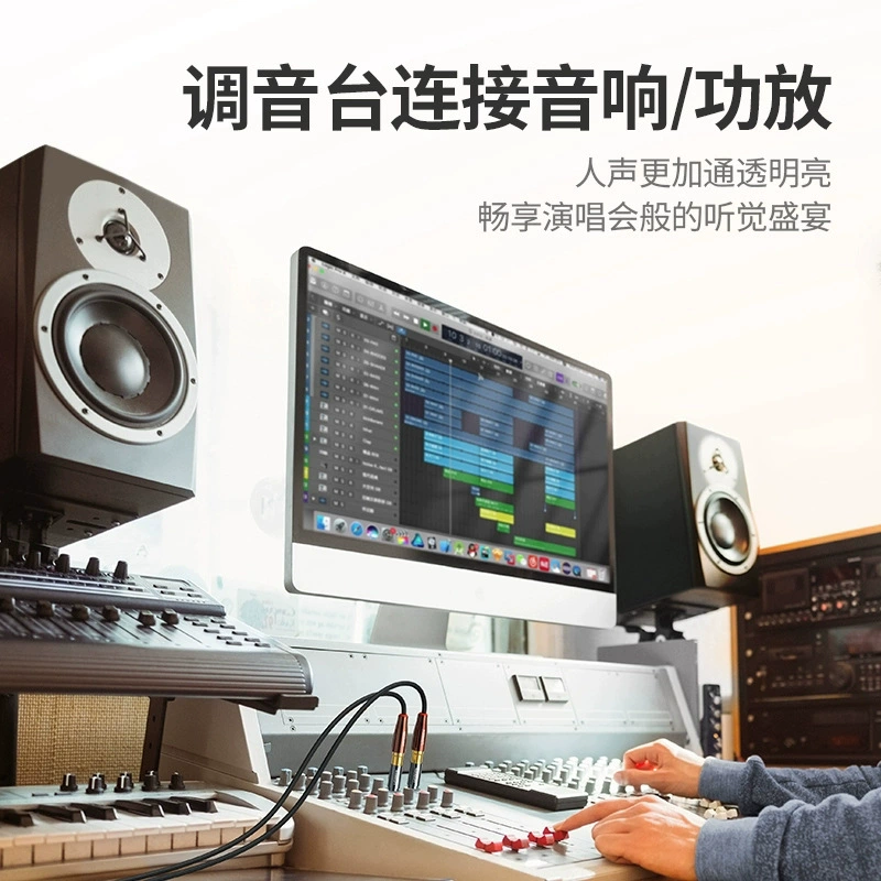 绿联 AV169 6.5 to lotus head 6.35mm revolution rca lotus mother insert audio conversion head