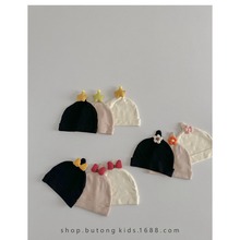 韩版可爱花朵婴童奶嘴胎帽 春季出游婴儿小宝宝凹造型纯色套头帽
