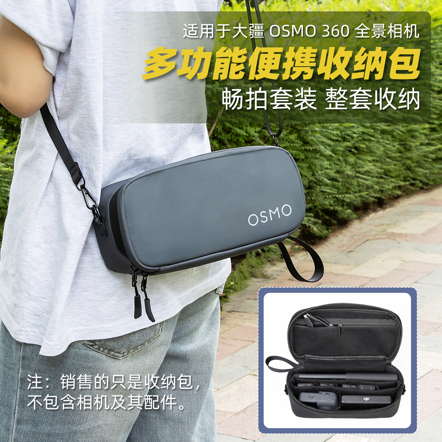 Dji Osmo 360 Panoramic Action Camera Free Shooting Set Storage Bag Eva Portable Crossbody Storage Bag Shockproof