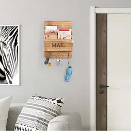 木质邮件收纳架墙上文件钥匙壁挂架邮件置物架置物架信箱