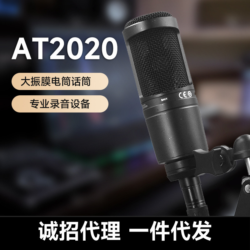 AT2020 microphone condenser microphone sound card full set of audio book singing live special recording equipment