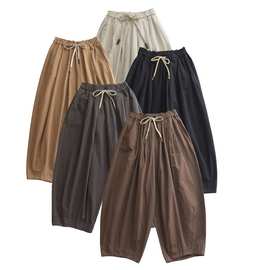 春秋款慵懒好版型气球裤灯笼裤梨形身材高腰遮肉休闲裤99018