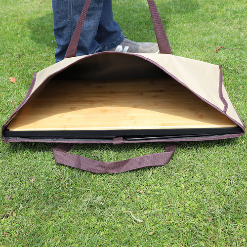 Outdoor portable storage bag organizer bag folding mesh table cutting board bamboo board storage bag canvas bag handbag thickened