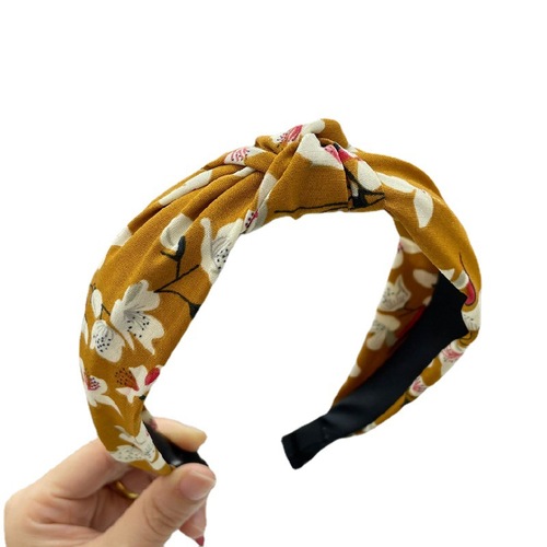 Floral Fabric Hair Band Lightweight Headband for Summer, Cute Student Style, Wide Edge Hair Accessory, Outdoor Hairpin, Korean Version