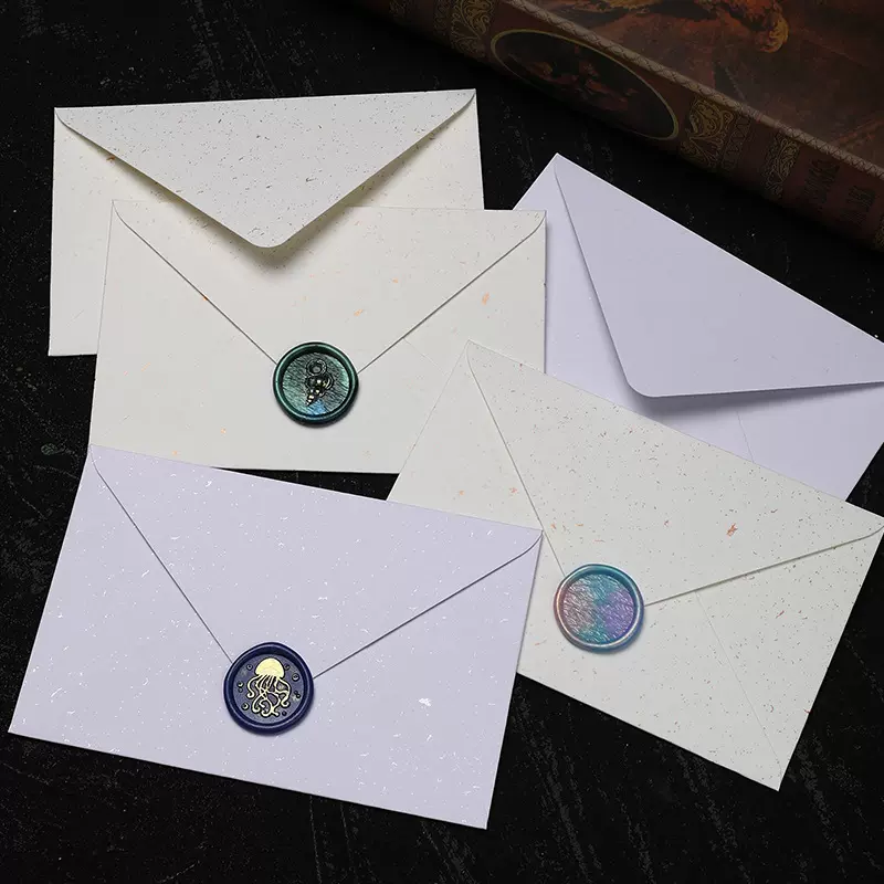 金砂银砂信封 高品质250g加厚特种纸 简约火漆印章封口信封邀请函