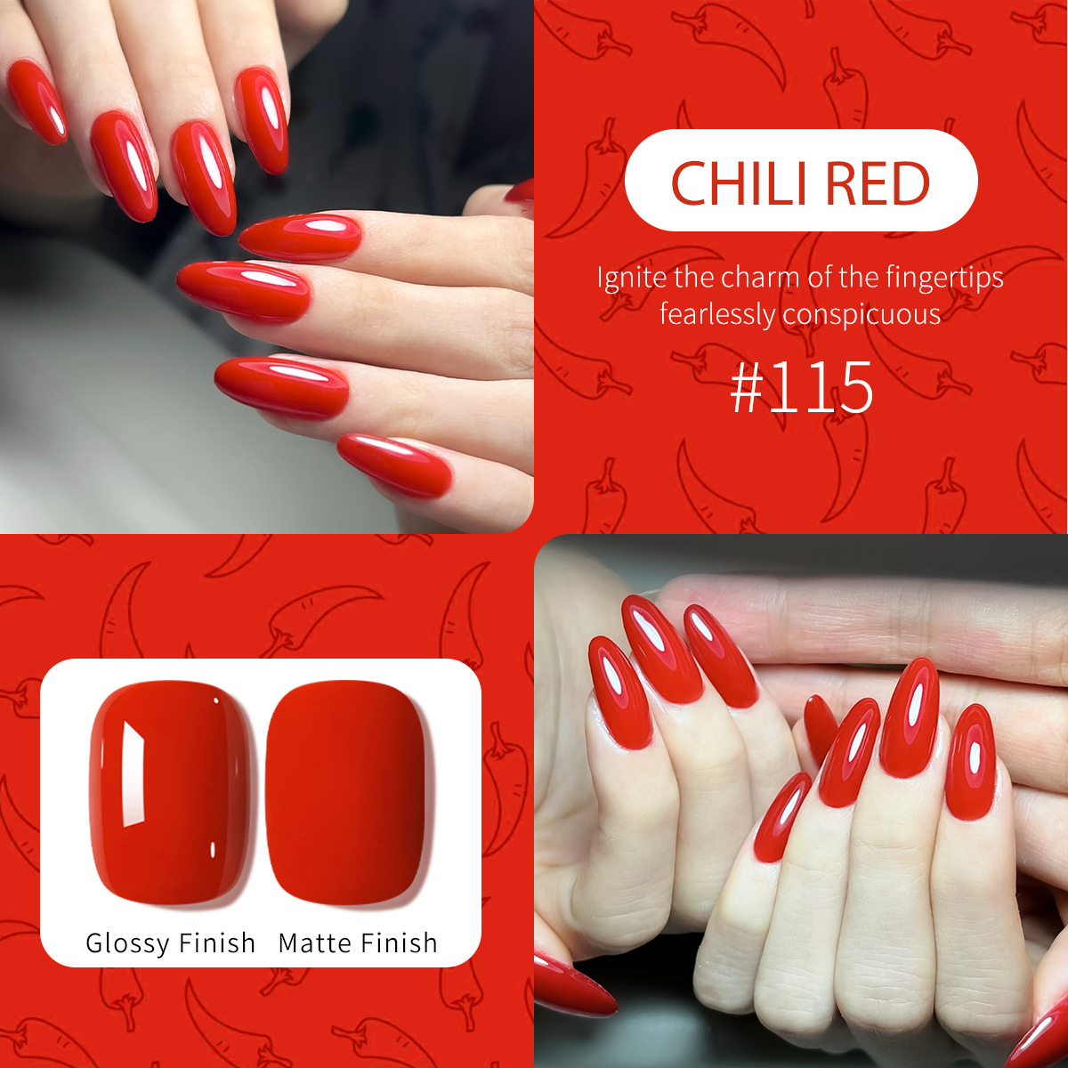 Pimentón pegamento de nail rojo 2025 nuevo popular en línea de alta calidad chica caliente estilo de manicura especial