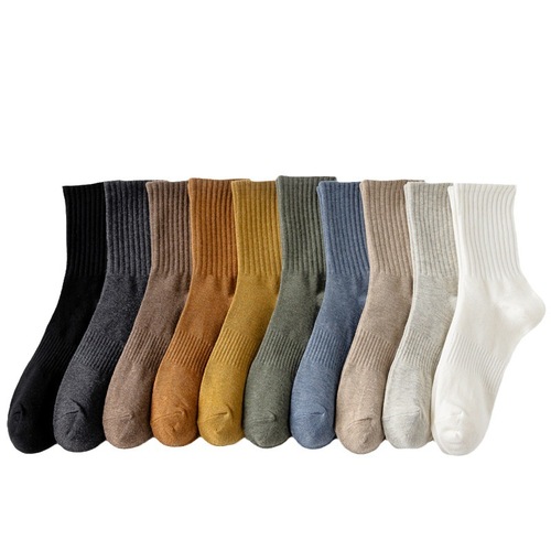 23 Socks Men's Mid-calf Socks Retro Men's Socks Combed Cotton Solid Color Striped Cotton Socks Men's Waist Socks Wholesale