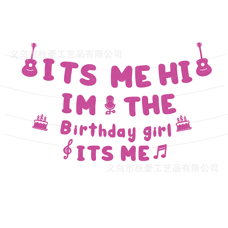 2024 nuevos suministros de decoración de la fiesta de cumpleaños bandera de la bandera de la bandera de la despedida de soltera rosa rojo intermitente decoración de la fiesta transfronteriza