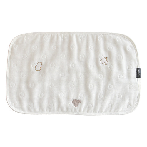 Infant pure cotton pillow cushion 6-layer gauze jacquard embroidery flat head pillow 0-1 years old newborn anti-vomiting pillow cover