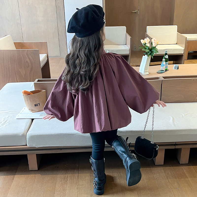 소녀 코트 봄과 가을 2024 새로운 어린이 서양식 어린이 한국 스타일 재킷 유행  자켓