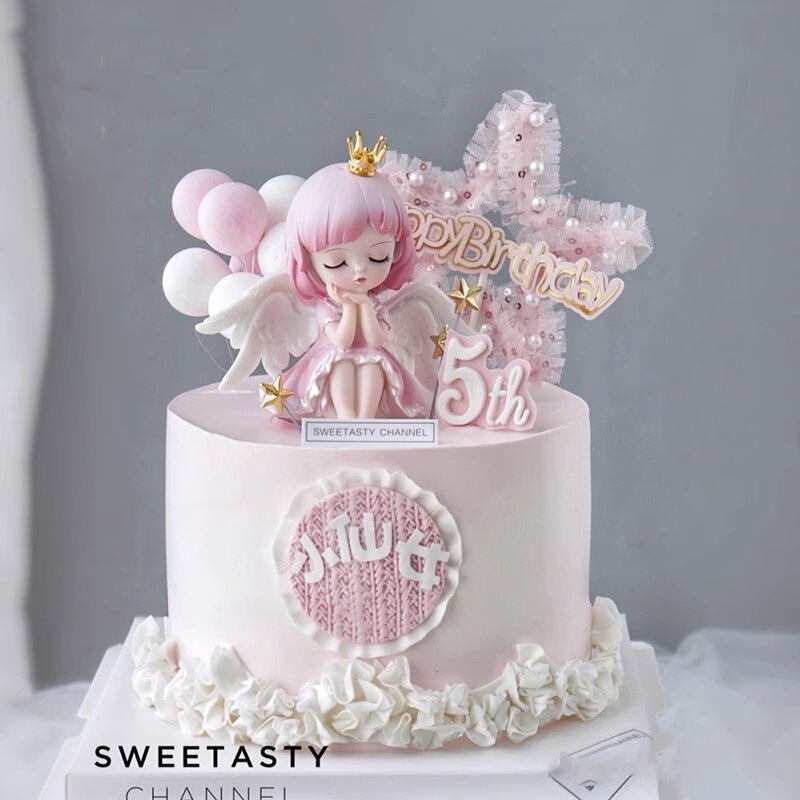 Michelle Princess Cake Decoration Balloon Plug-in Internet Popular Birthday Angel Girl Party Dessert Table suit