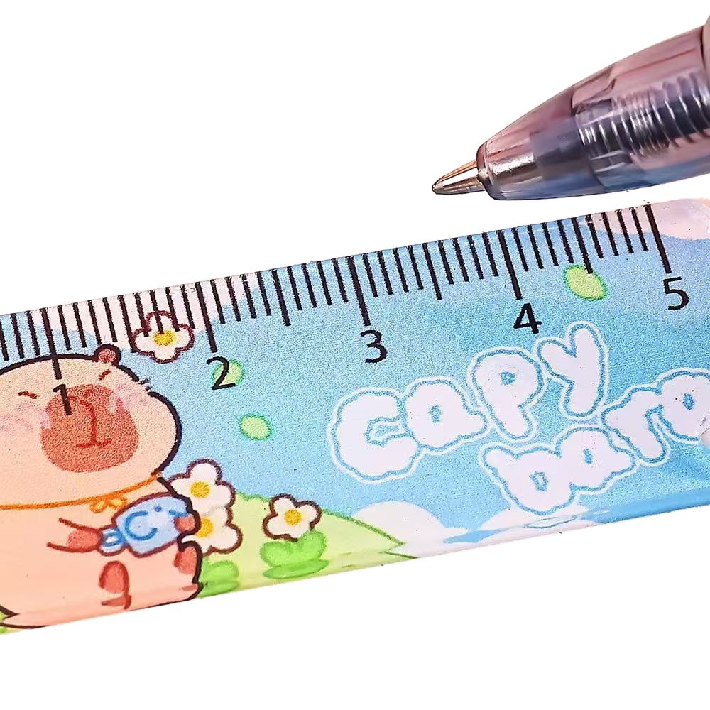 Mini regla de palma conveniente portátil regla de dibujos animados papelería colgante rompecabezas regla mezcla lotes