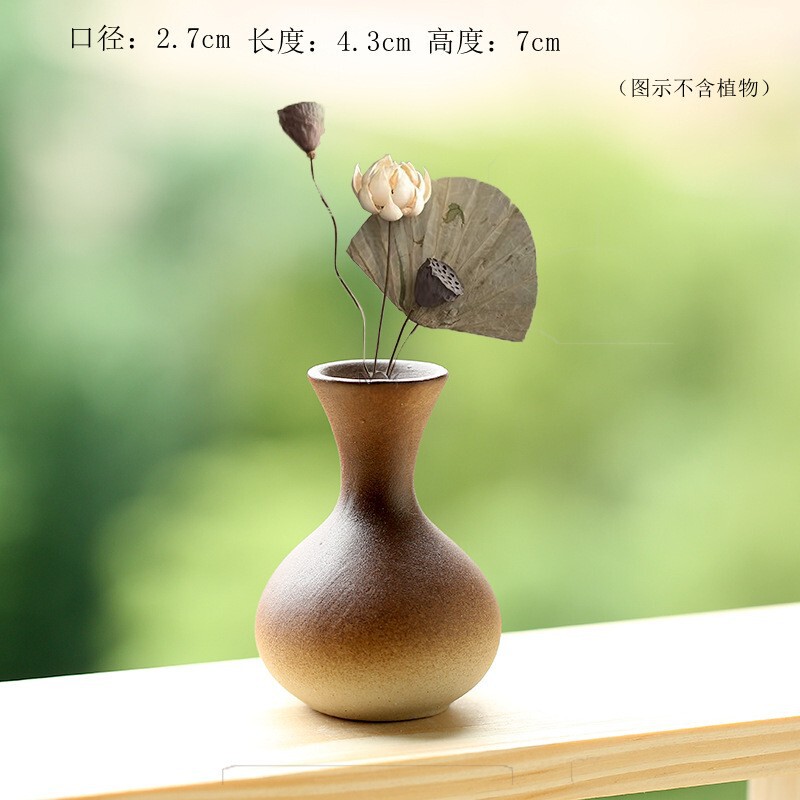 Antique Wood-Fired Hydroponic Flower Vessel, Stoneware Vase, New Chinese Decorative Ornaments, Antique Vase, Chinese Style Exquisite Ornaments