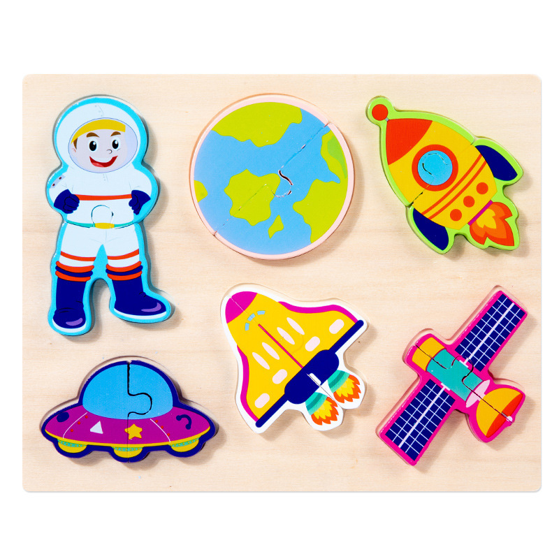 procesamiento de geometría estereoscópica clip puzzle infantil educación temprana de madera puzzle cognitivo de madera interactivo juguete de puzzle