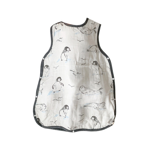 Four-layer bamboo cotton gauze baby sleeping bag, children kick-proof blanket, vest-style baby sleeping bag