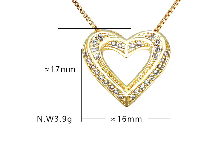 Fashion Graceful Diamond Heart-shaped Pendant Gold-plated Wholesale display picture 1