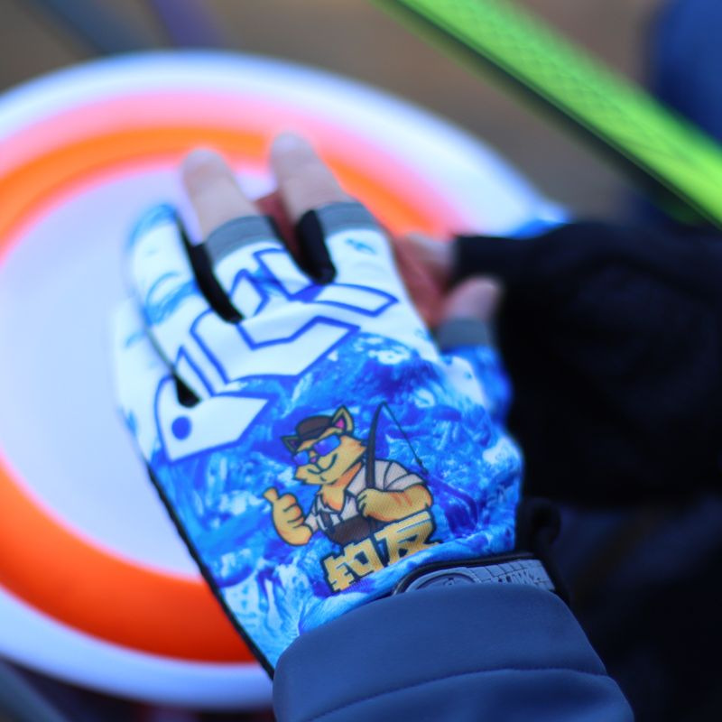 Cuatro estaciones guantes de pesca para hombres expuestos tres dedos antideslizante transpirable pesca al aire libre Luya Taiwán pesca