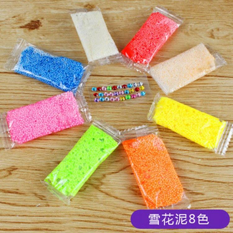Оптовая продажа ручной работы 8-цветной снежиночной глины в пакетиках с алмазной жемчужной глиной, детского пластилина, космической глины, материалов для рукоделия