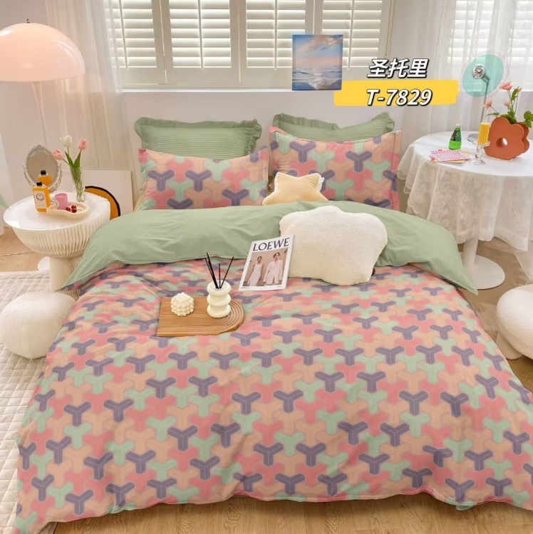 化纤磨毛布 2.5米幅宽全涤印花床品面料布料 涤纶磨毛布印花布料