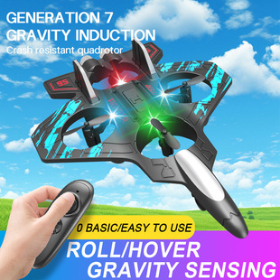 Cross-border new remote control aircraft set high fall-resistant foam gravity glider special effects colorful lighting four-axis drone