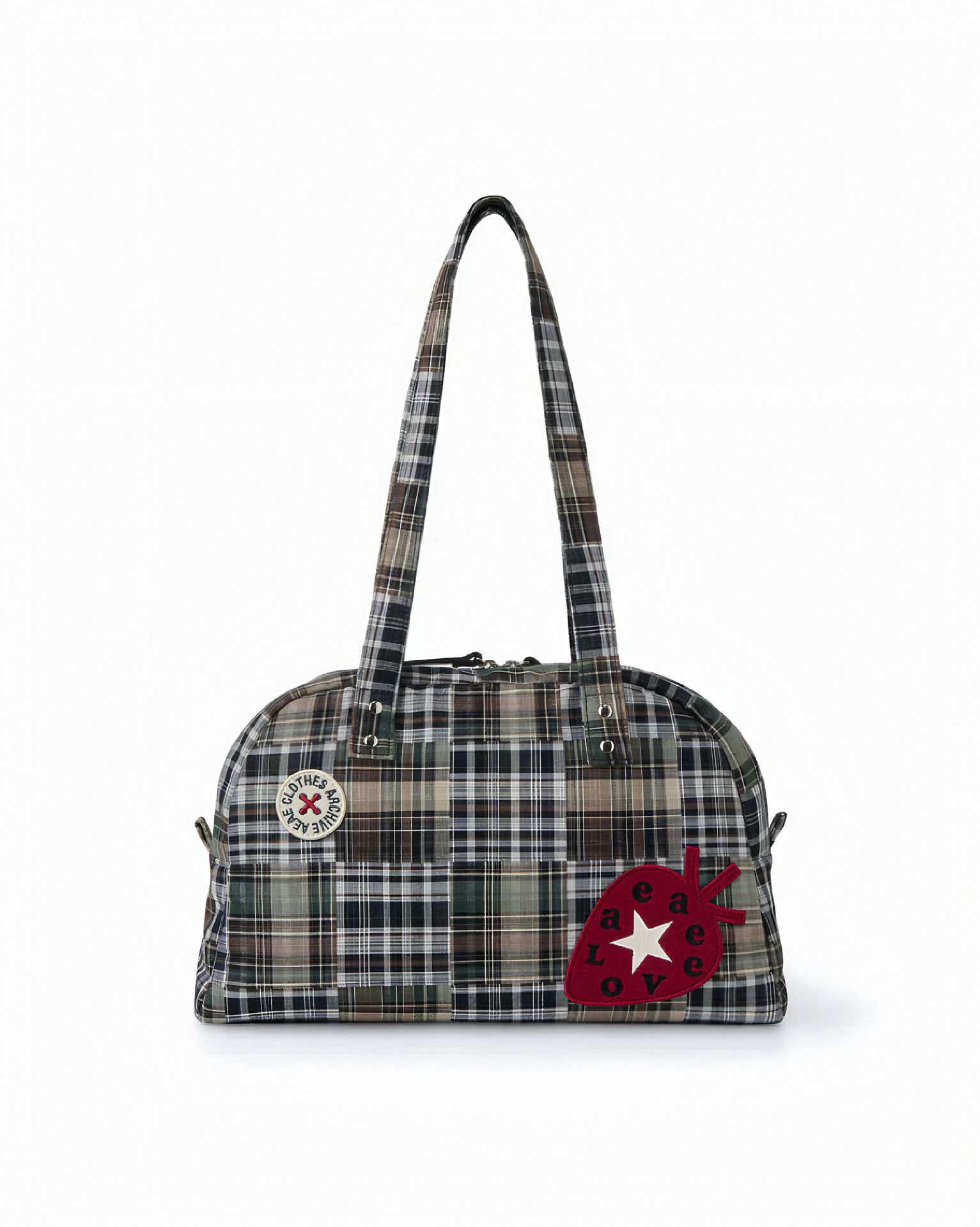 Aeae Korean Niche Design Star Strawberry Shoulder Bag For Women Retro Academy Style Handbag Bowling Bag - Thumbnail 8