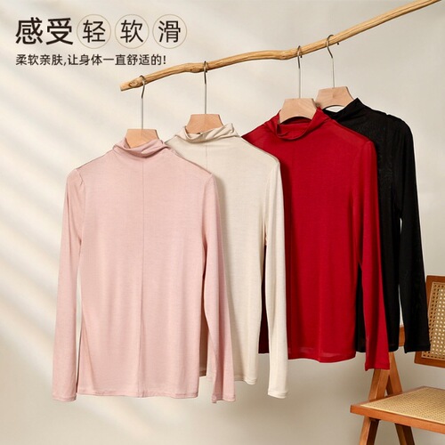 Yuyue autumn and winter new style 100% mulberry silk all-match muscle-based clothes autumn figure-flattering silk long-sleeved blouse for women