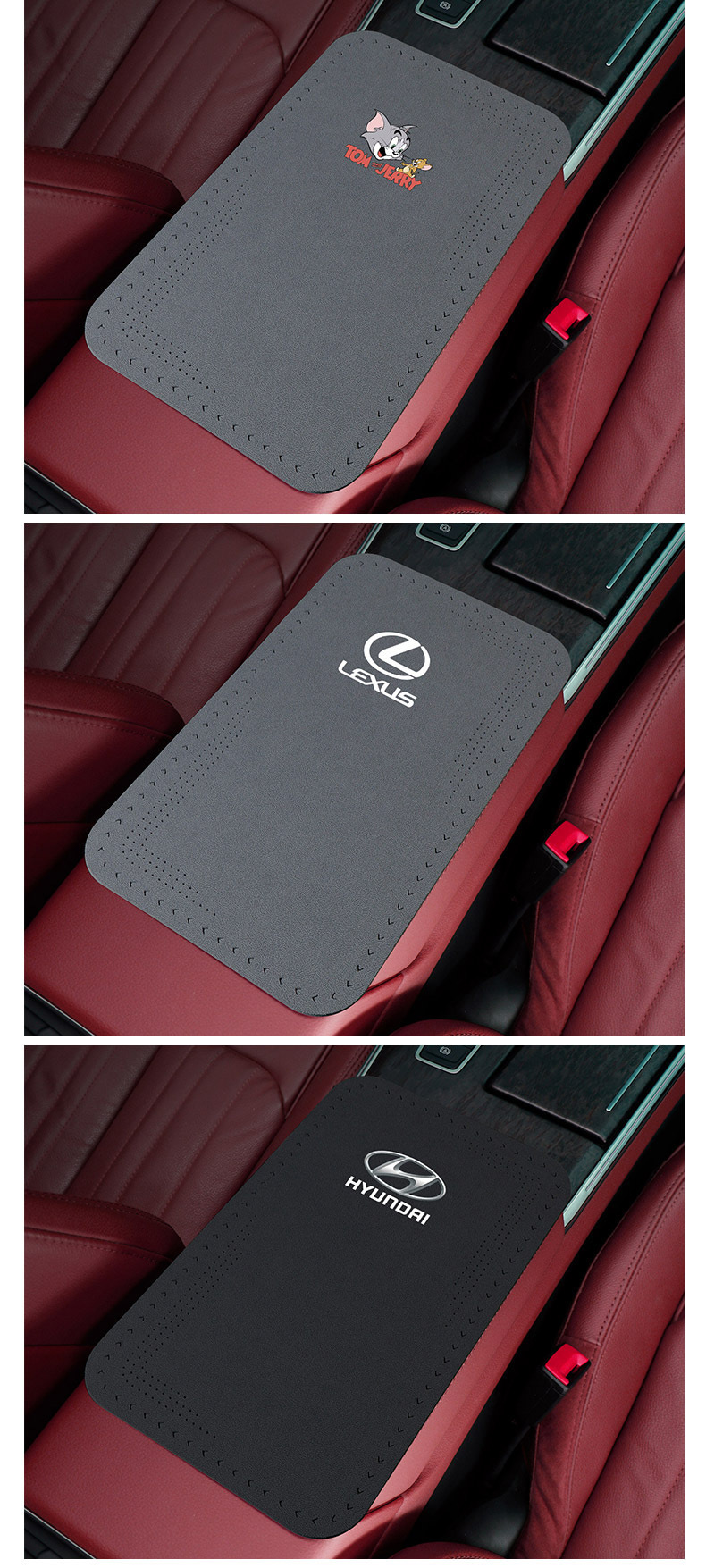 Car central armrest box cover mat car non-slip mat suede armrest box cushion car interior decoration supplies cross-border
